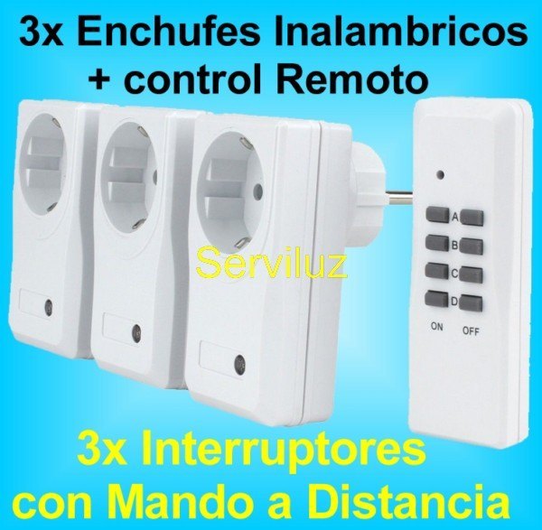 3 x Enchufe Inalambrico control Remoto Interruptor con Mando a Distancia DIO 3 x Enchufe Inalambrico control Remoto Interruptor con Mando a Distancia DIO